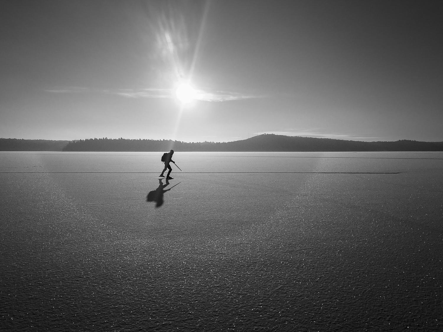 Långfärdsskridskoåkare på Mälaren