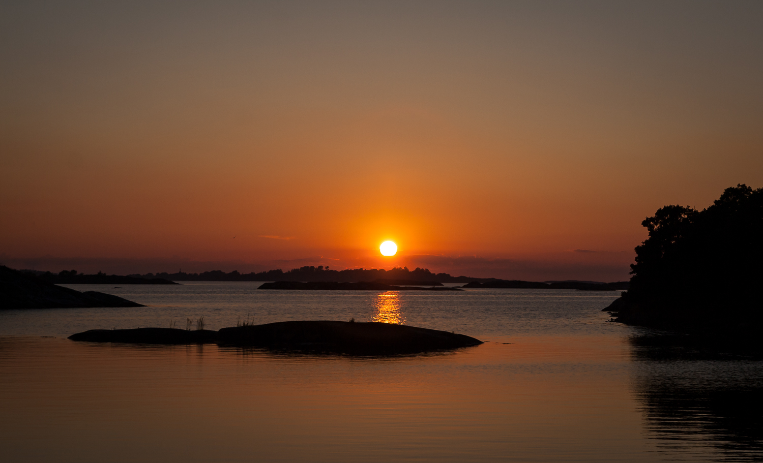 Solnedgång över Stockholms skärgård