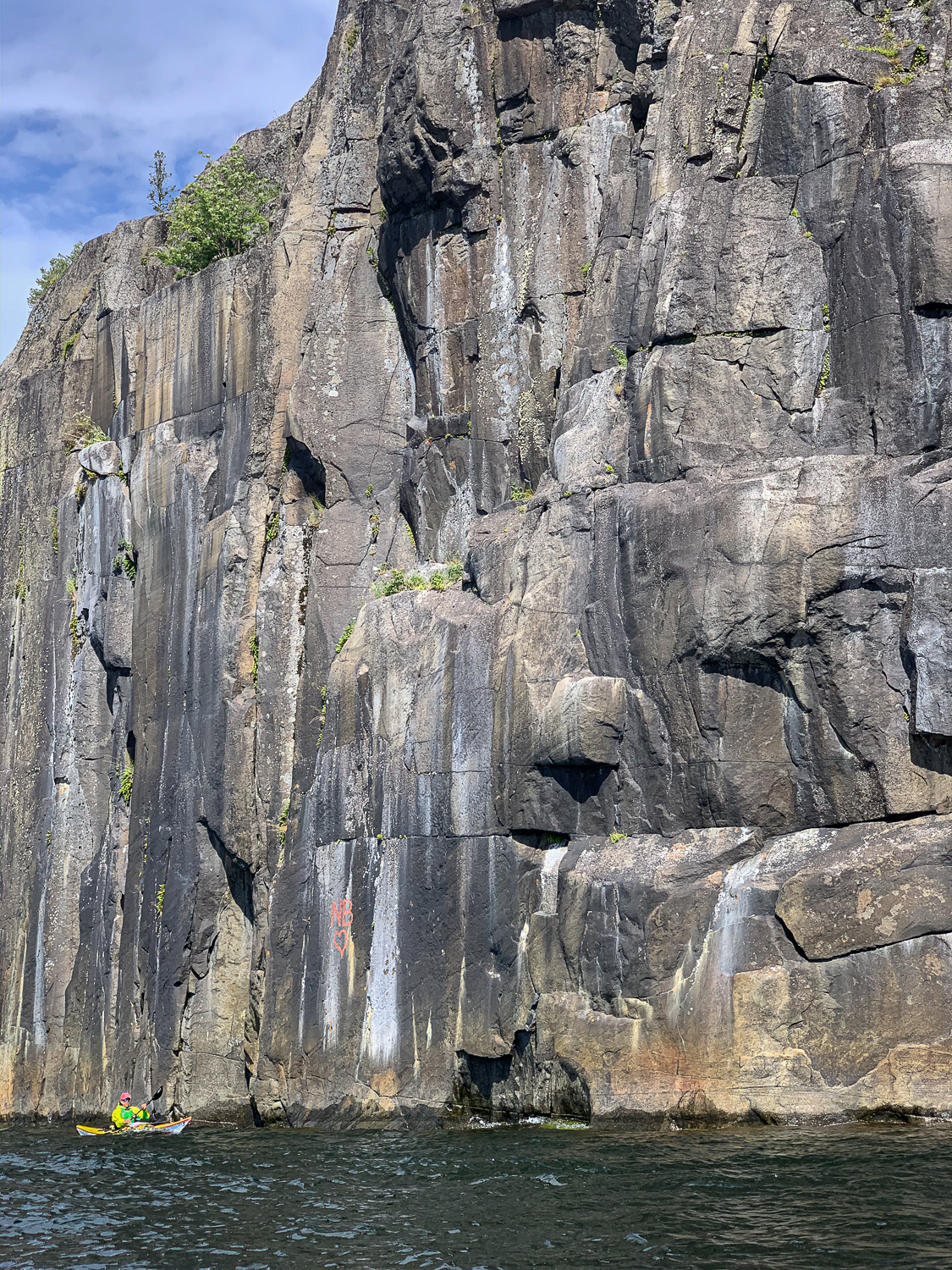 Kajak vid Fågelberget, Skrubban, Höga kusten