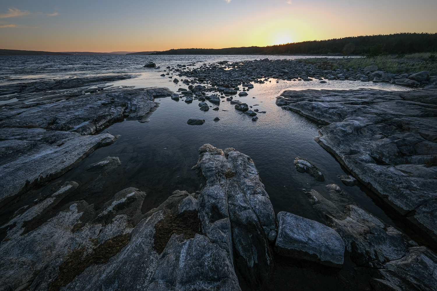 Solnedgång över Lungön, Höga kusten