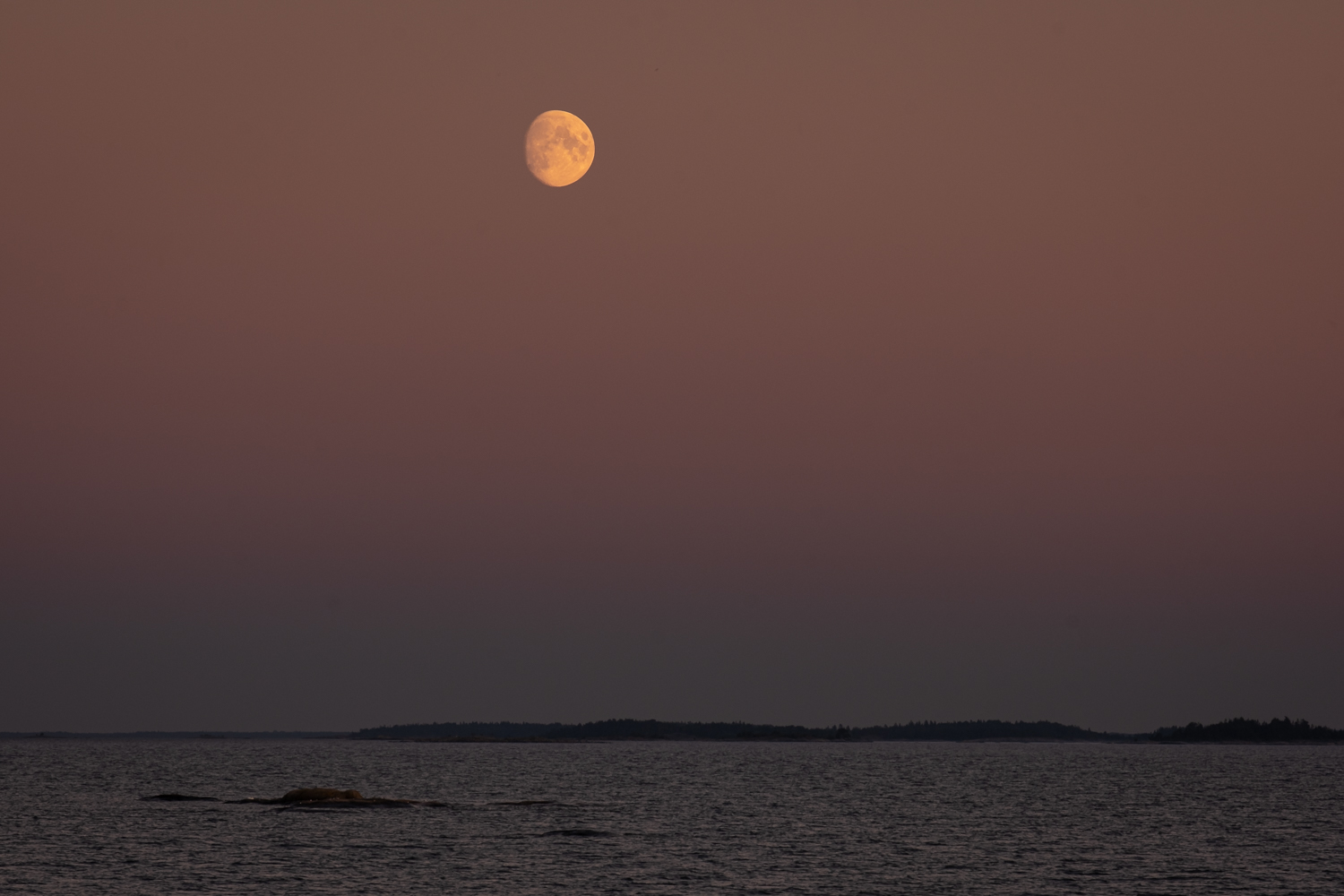 Månsken över Roslagens skärgård